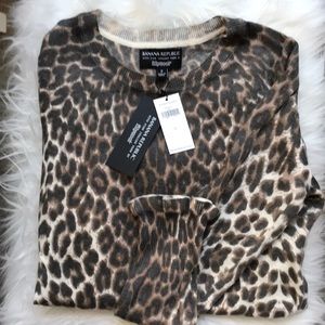 Banana Republic Animal Print Ruffle-sleeve Sweater